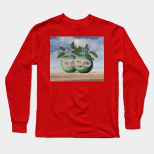 Rene Magritte Two Apple Green Long Sleeve T-Shirt